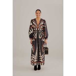 FARM Rio Black and White Graphic Maxi Dress